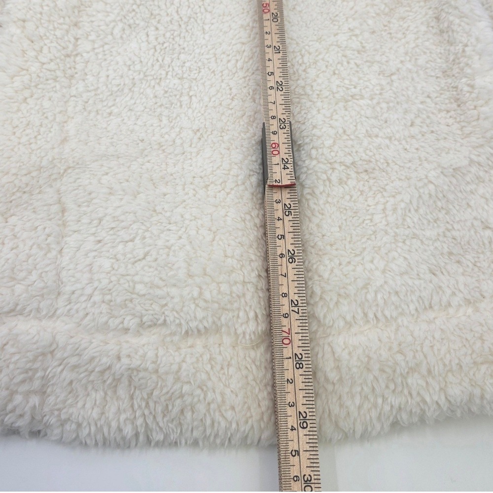KOOLABURA BY UGG SHERPA HOODED VEST WOMENS XL CREAM WHITE OPEN FRONT POCKETS EUC - Picture 13 of 14